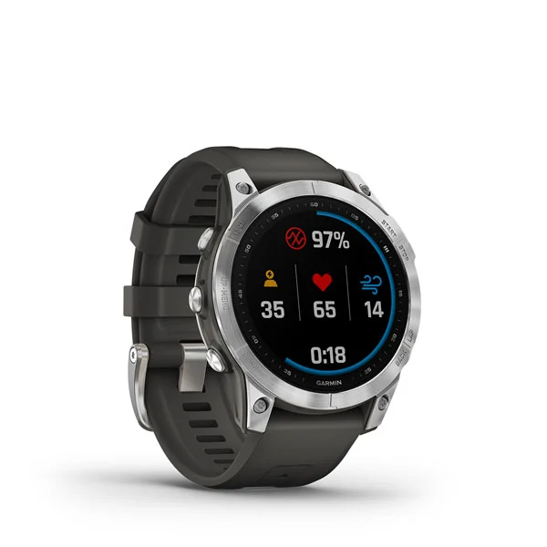 010-02540-05 GARMIN | Fenix 7 Silver With Graphite Band GPS Watch (Unisex) - Image 2