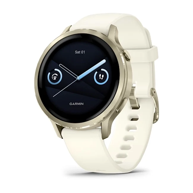 Garmin Venu 4 41MM Lunar Gold with Bone Silicone Band Smart Watch