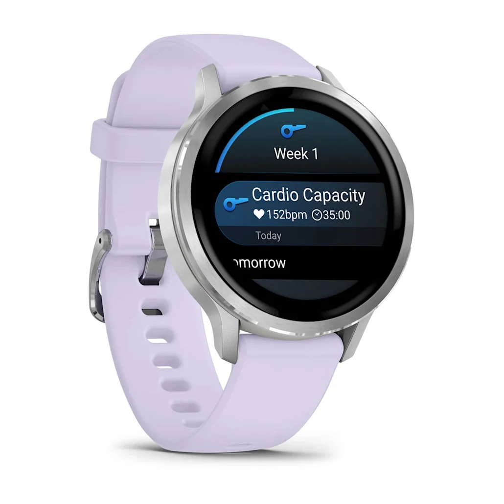 Garmin Venu 4 41MM Silver with Periwinkle Silicone Band Smart Watch - Image 2