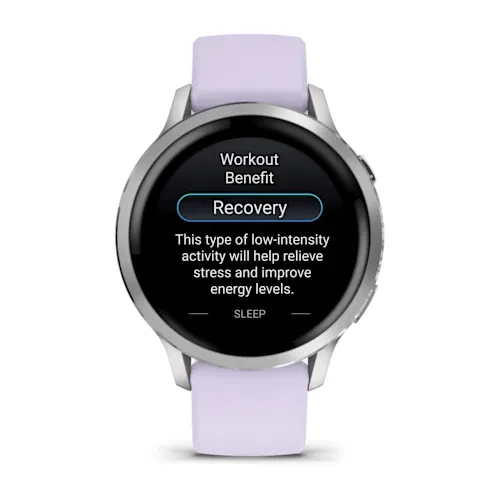 Garmin Venu 4 41MM Silver with Periwinkle Silicone Band Smart Watch - Image 3