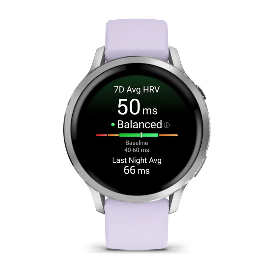 Garmin Venu 4 41MM Silver with Periwinkle Silicone Band Smart Watch - Image 6