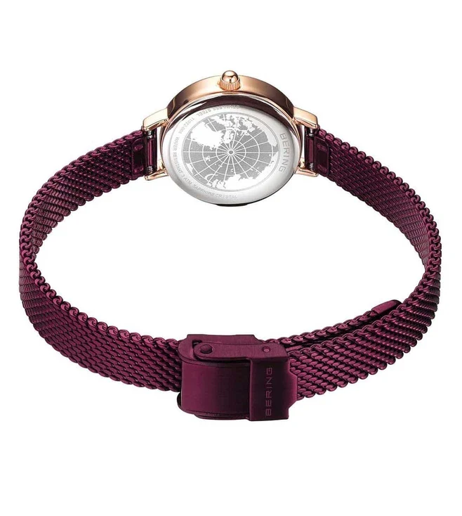 11022-969 BERING | Round Purple Dial Classic Watch (Women) - Image 3