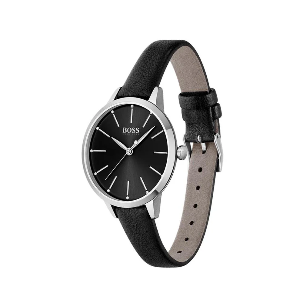 1502609 HUGO BOSS | Symphony Black Dial Leather Analog Watch (Women) - Image 2