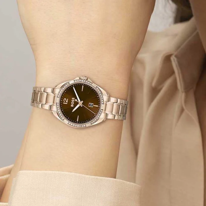 1502621 HUGO BOSS | Felina 32m Round Bronze Dial Watch (Women) - Image 4