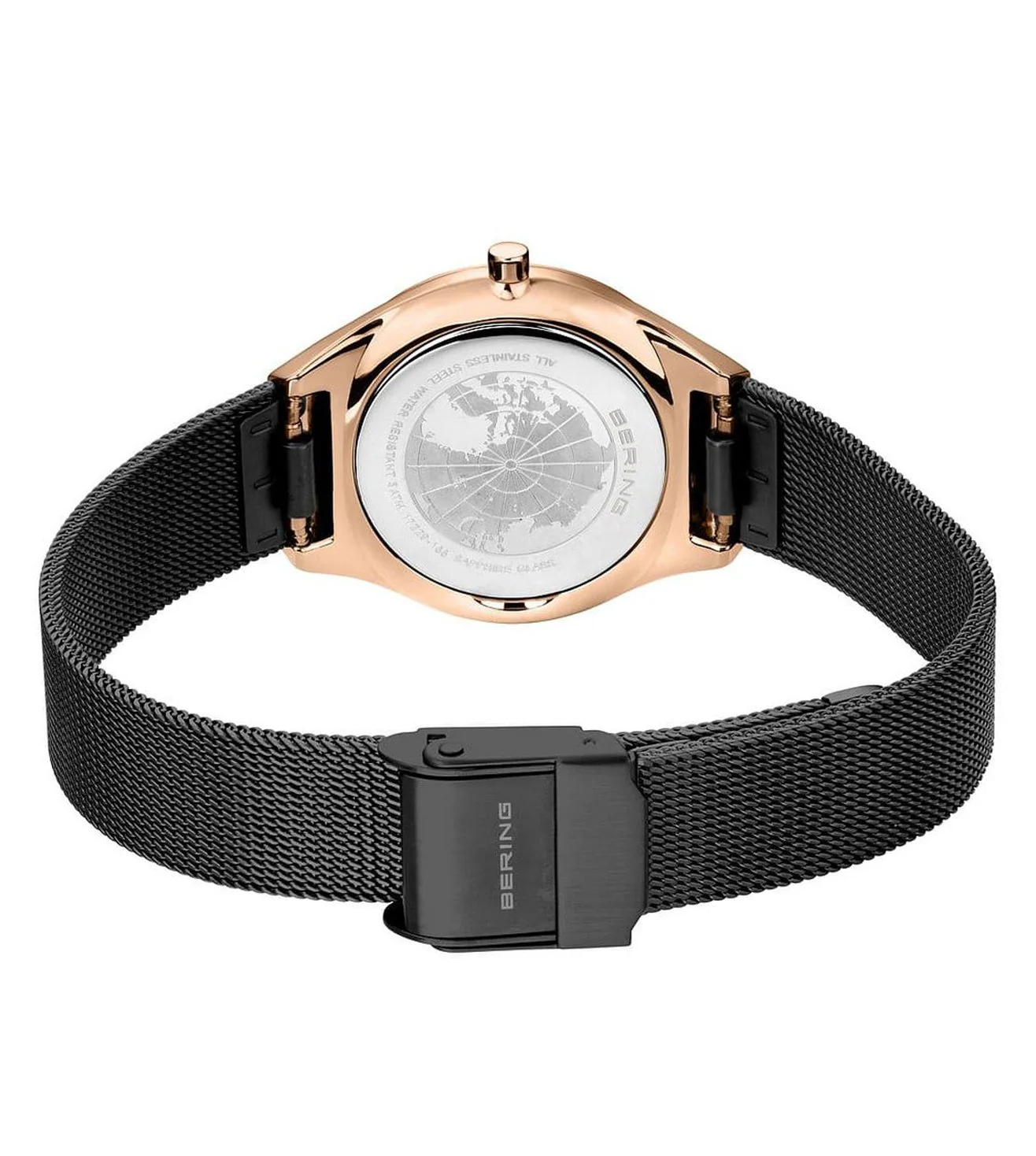 18729-166 Bering | Black Mother of Peal Ultra Slim Watch for Women - Image 4