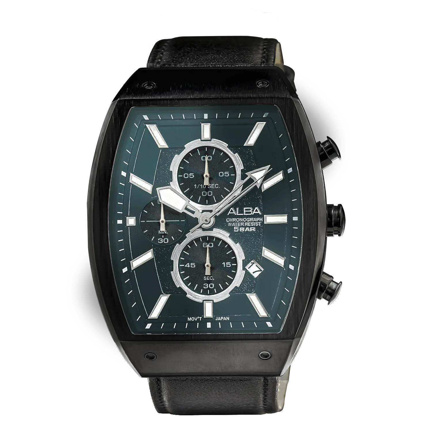 ALBA Black Rectangular Dial Chronograph Men's Watch AM3999X1