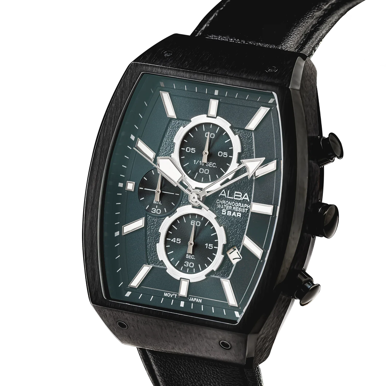 ALBA Black Rectangular Dial Chronograph Men's Watch AM3999X1 - Image 2