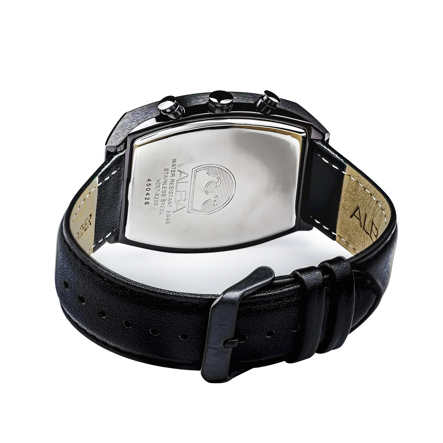 ALBA Black Rectangular Dial Chronograph Men's Watch AM3999X1 - Image 4