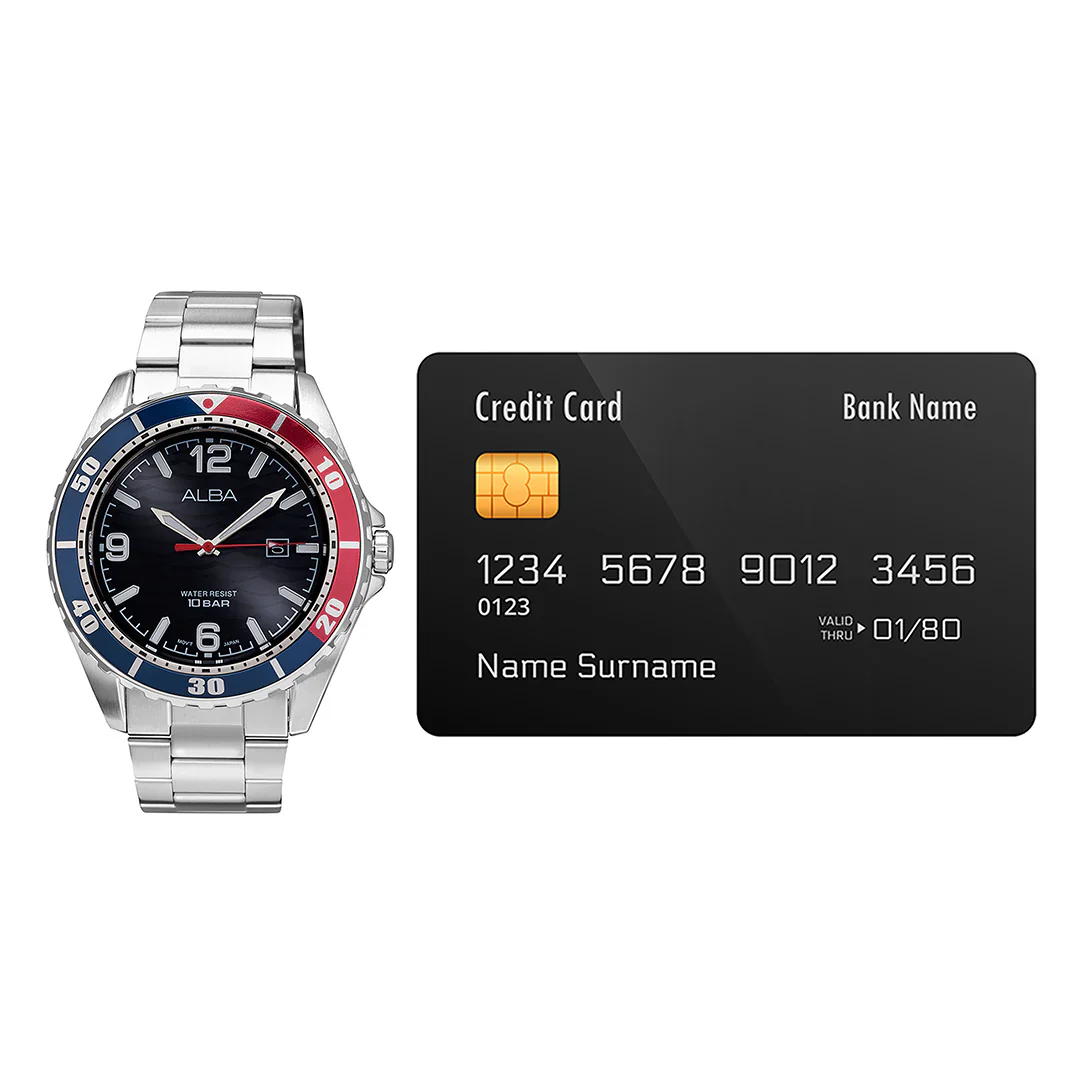 ALBA Black Ripple Patterned 44mm Dial Men's Watch - AG8N45X1 - Image 5