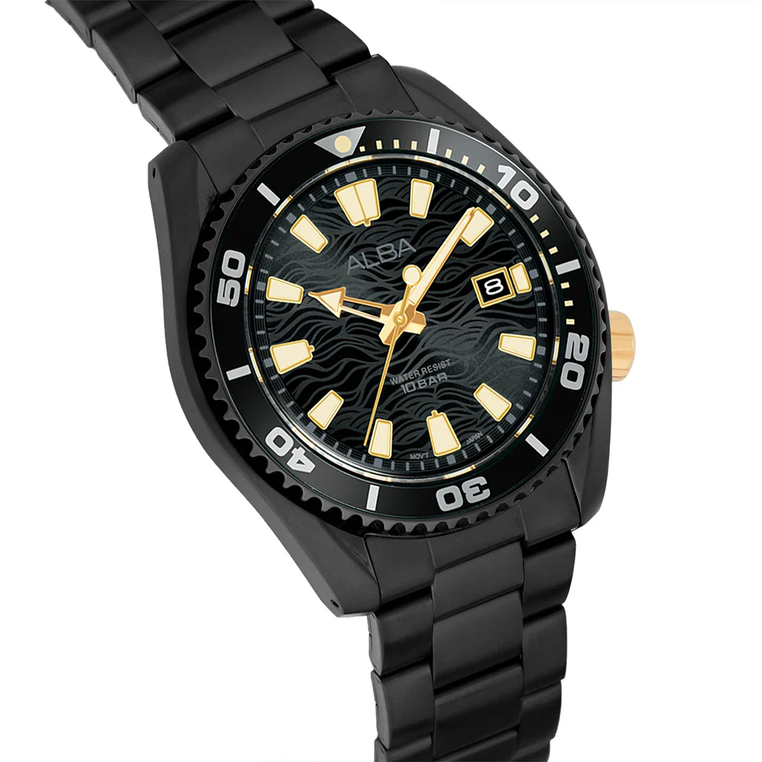 ALBA Black Surf Dial Water Resistant Men's Watch - AS9R63X1 - Image 5