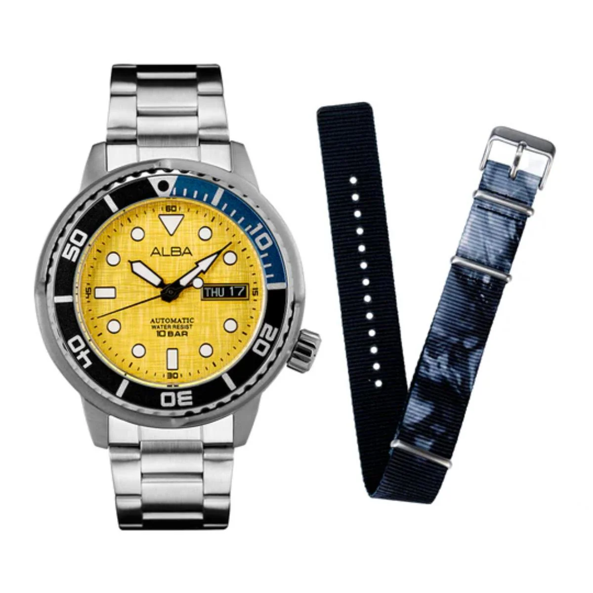 ALBA Canary Yellow Dial Automatic With Extra Strap Men's Watch AL4773X2