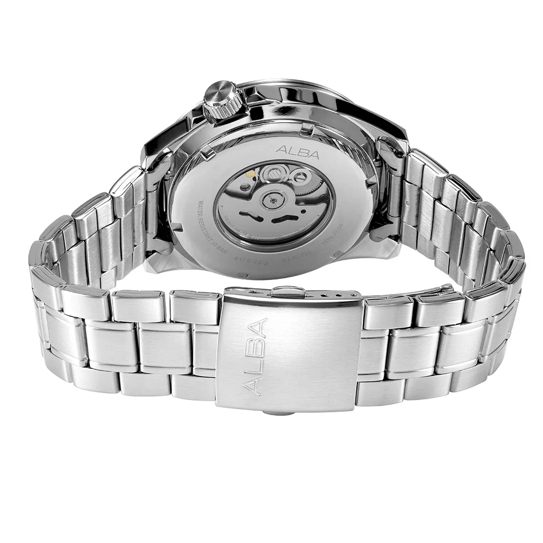 ALBA Cream & Green Dial Automatic Men Watch AL4719X1 - Image 4