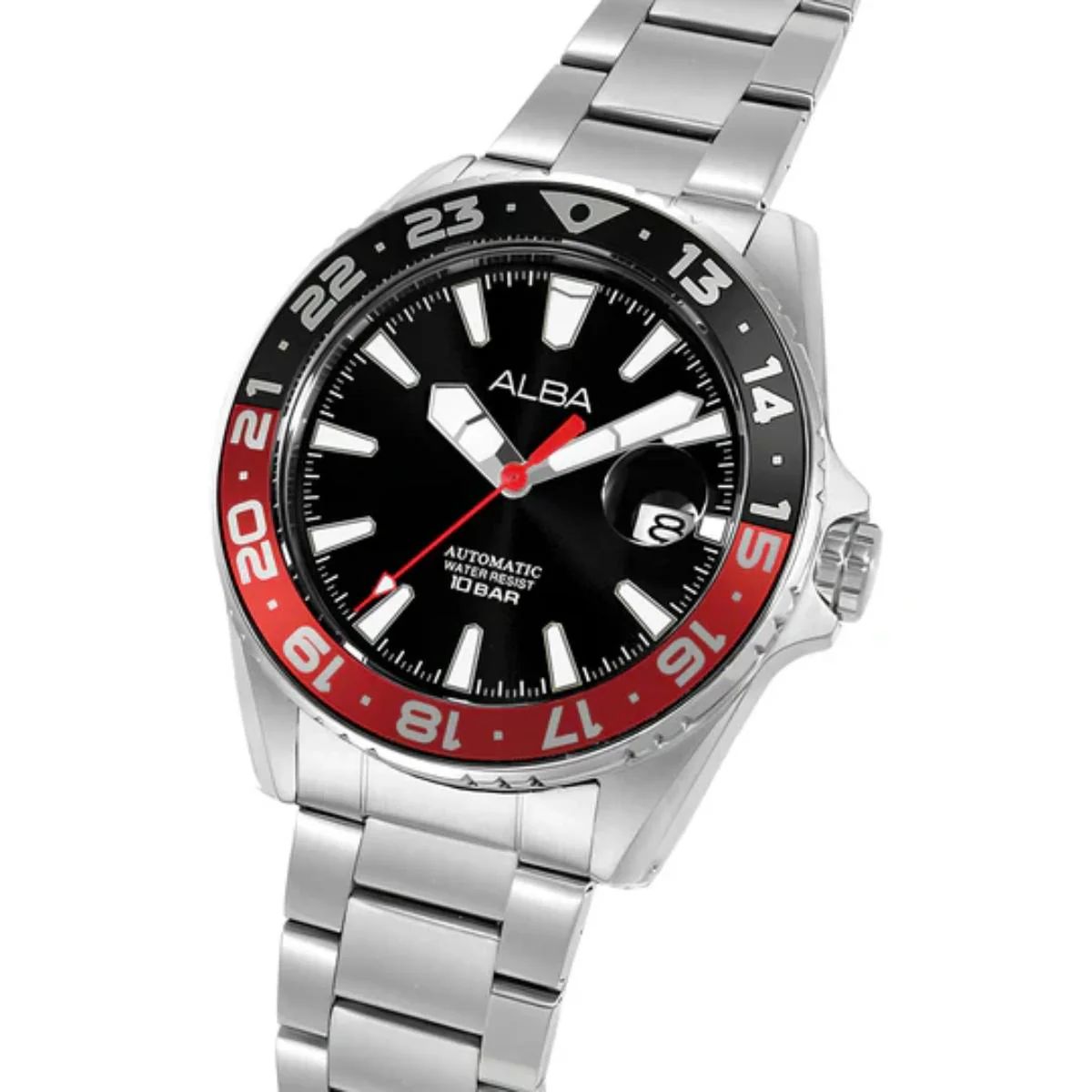 ALBA Dual-Tone Bezel With Black Dial Automatic Men's Watch AU4073X1 - Image 4