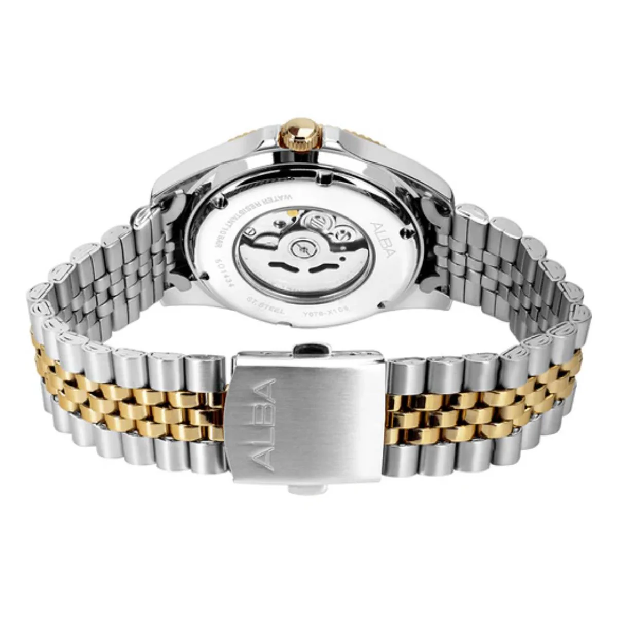 ALBA Gold-Tone Fluted Bezel Automatic Men's Watch AL4784X1 - Image 4