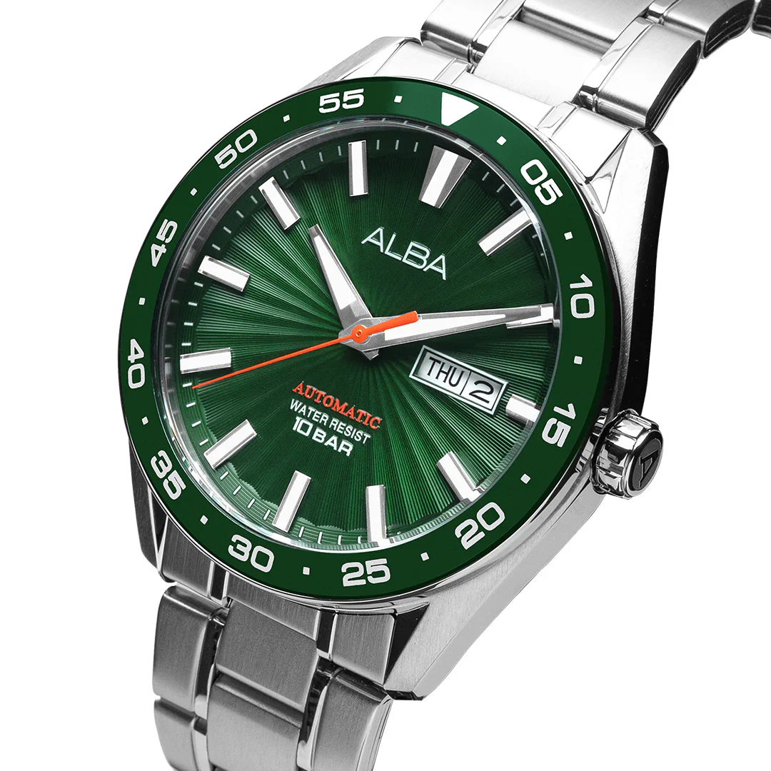 ALBA Green Patterned Dial Automatic Men's Watch - A3B007X1 - Image 2