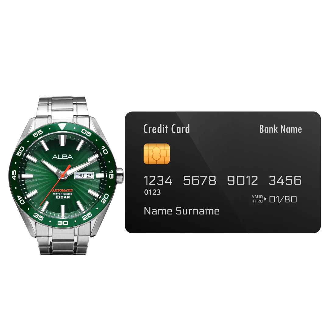 ALBA Green Patterned Dial Automatic Men's Watch - A3B007X1 - Image 5