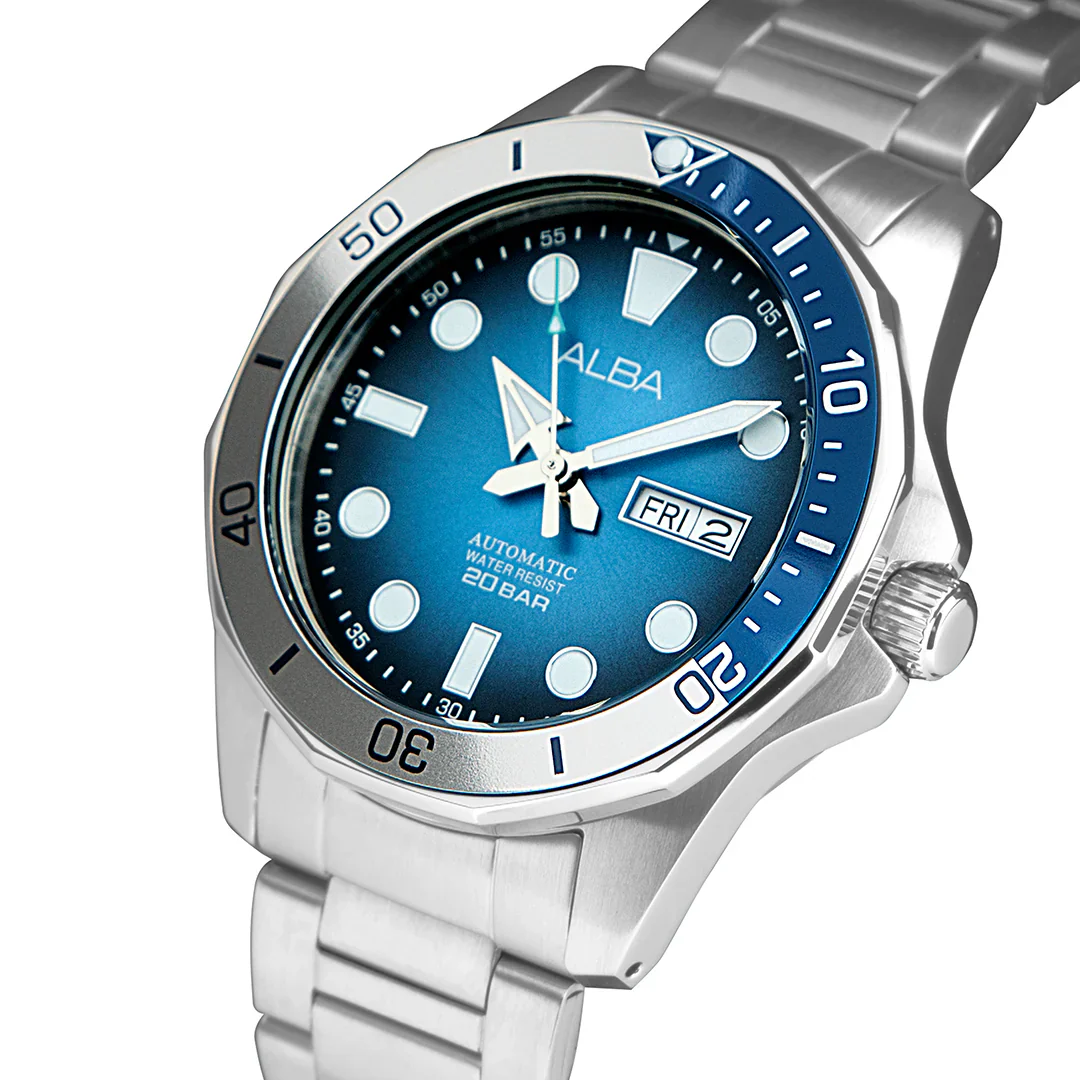 ALBA Light Blue & Black Gradation Dial Automatic Men Watch AL4549X1 - Image 2