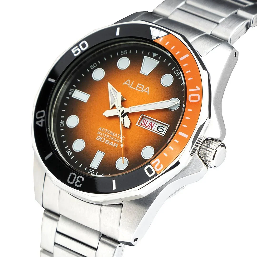 ALBA Orange-Black Gradation Dial Automatic Men Watch AL4547X1 - Image 2