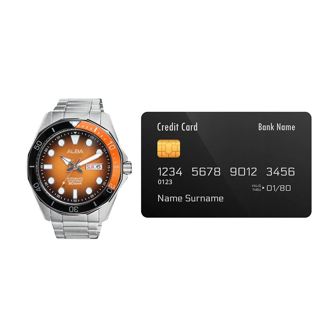 ALBA Orange-Black Gradation Dial Automatic Men Watch AL4547X1 - Image 4