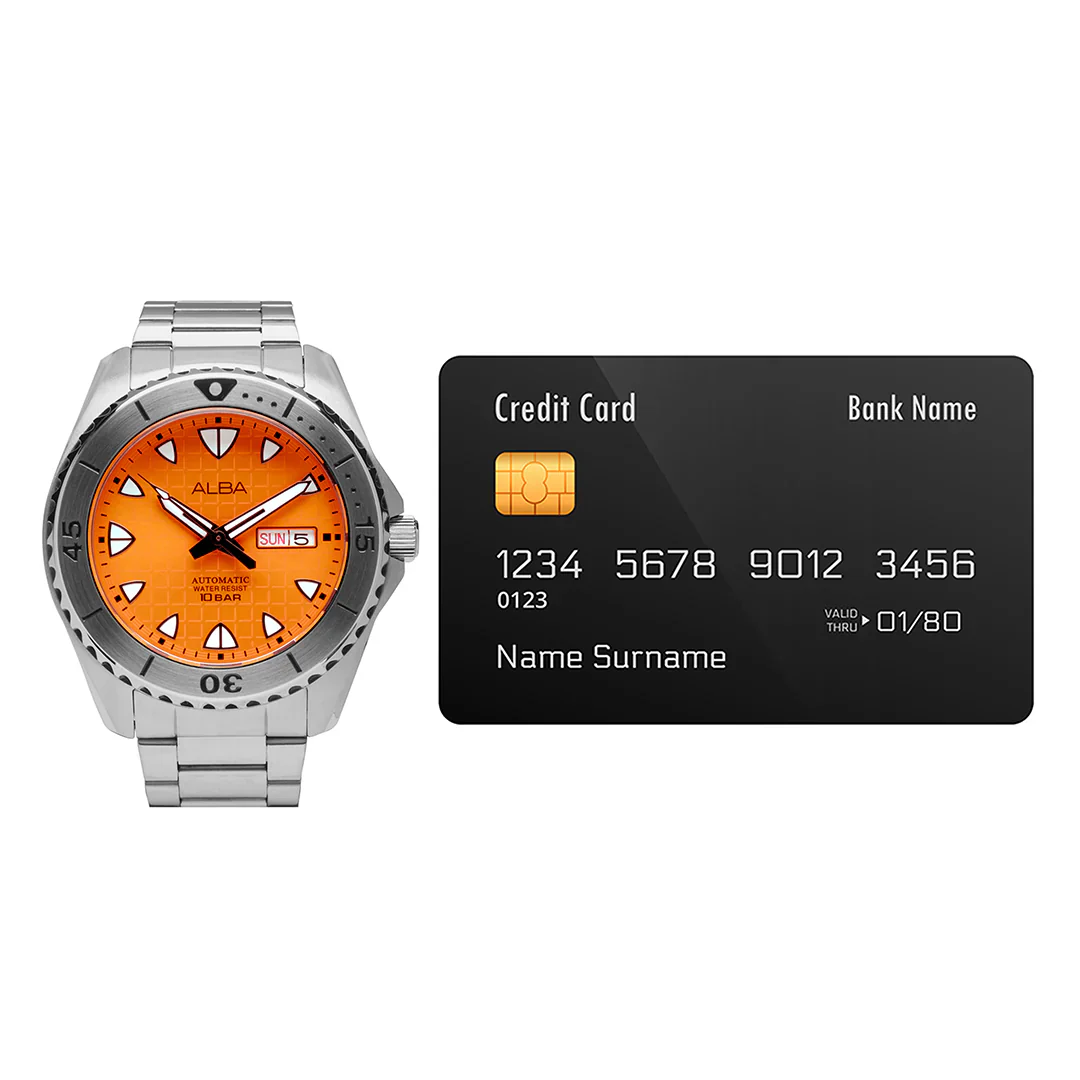 ALBA Orange Patterned Dial Automatic Men Watch AL4581X1 - Image 6