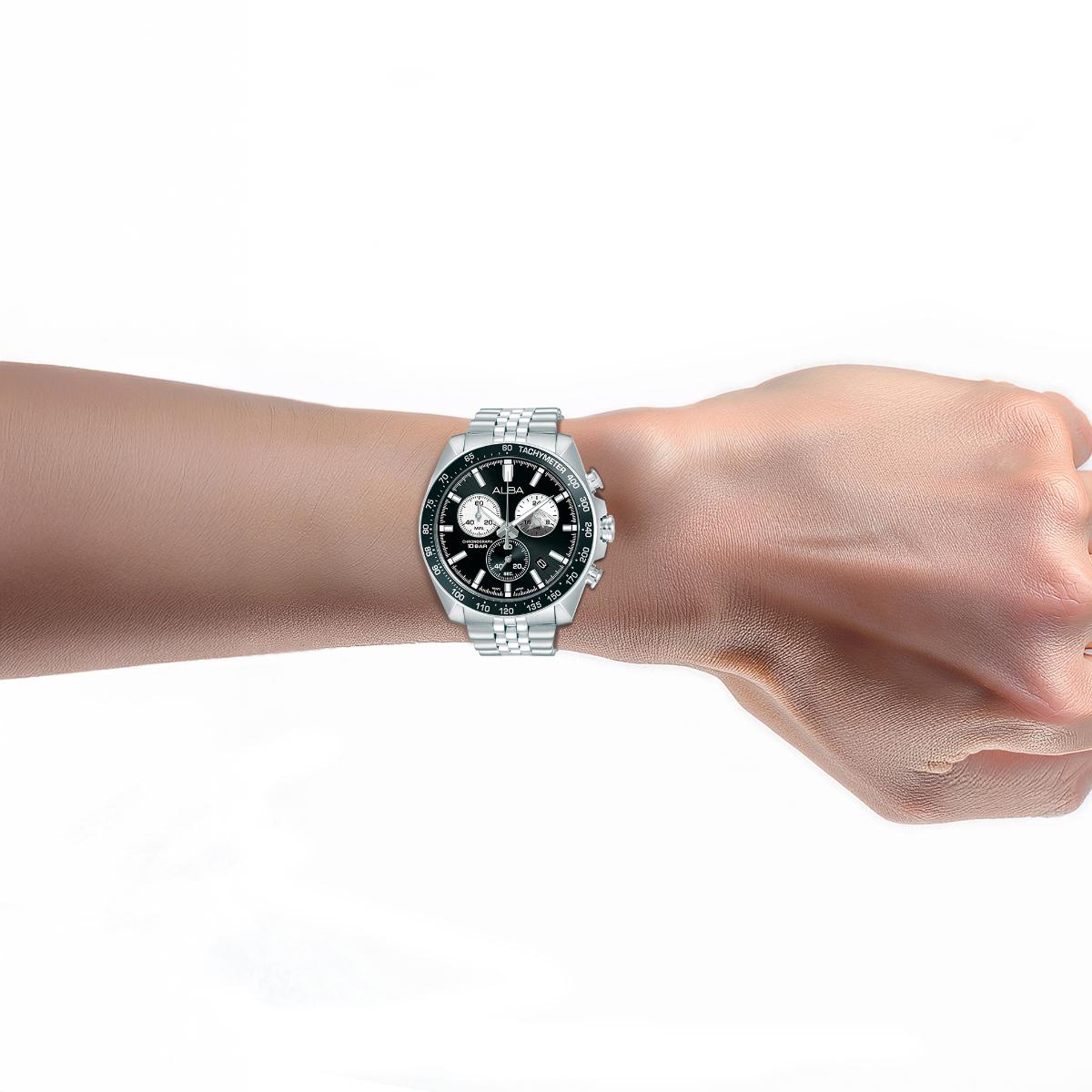ALBA Panda Sport Black Dial Chronograph Men's Watch AX7025X1 - Image 2