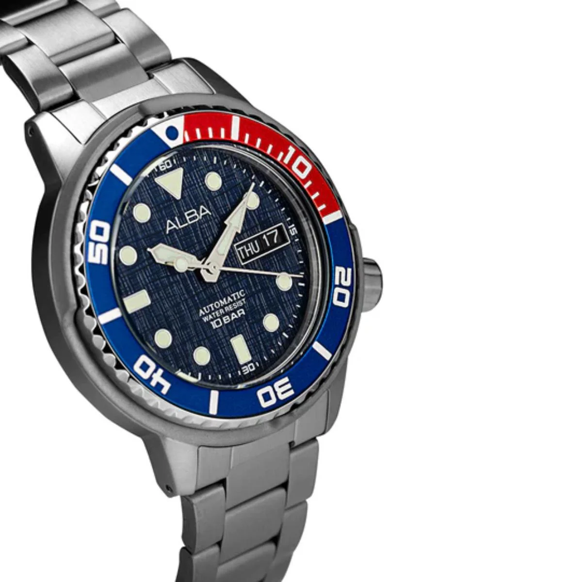 ALBA Pepsi Bezel Blue Dial Automatic With Extra Strap Men's Watch AL4771X2 - Image 2