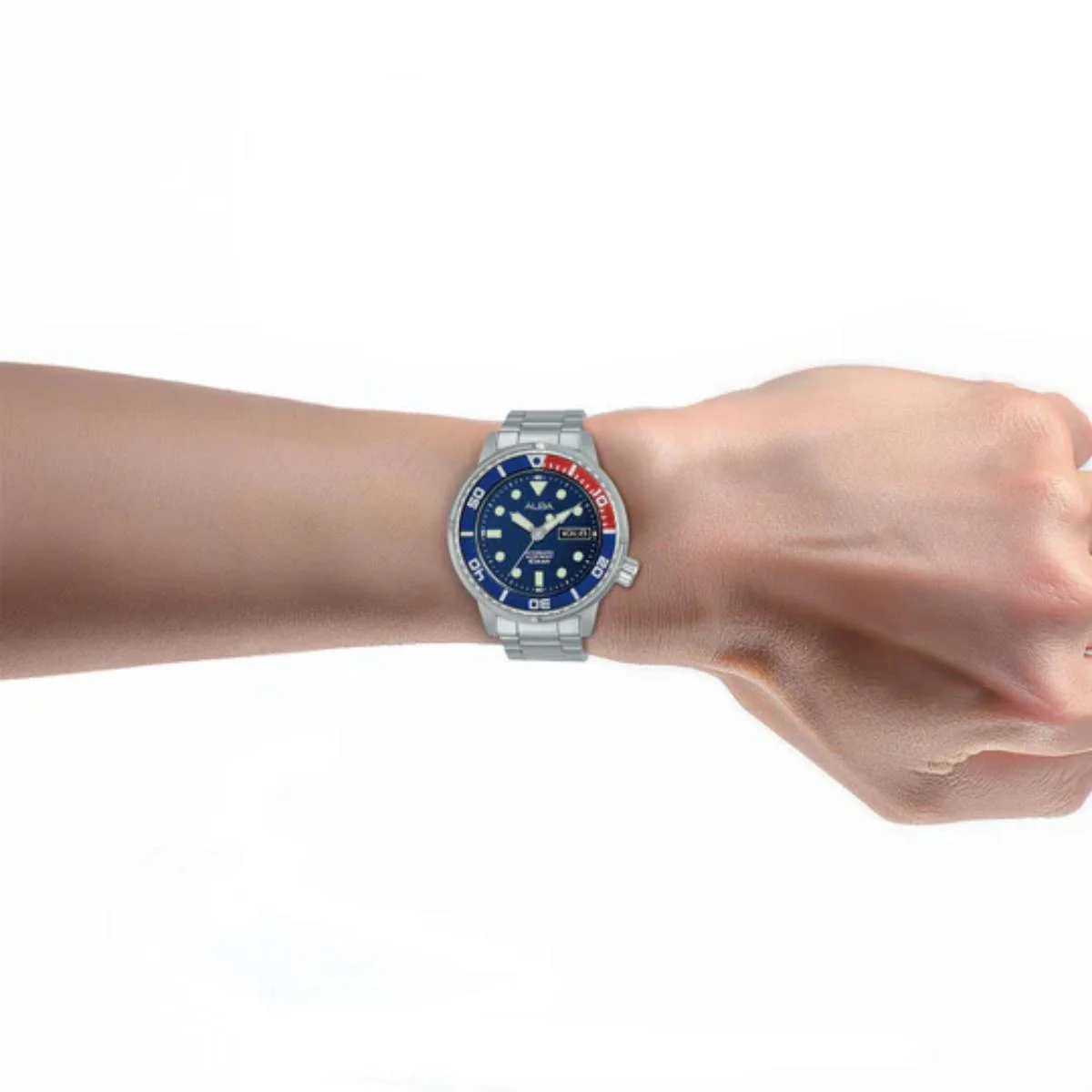 ALBA Pepsi Bezel Blue Dial Automatic With Extra Strap Men's Watch AL4771X2 - Image 5
