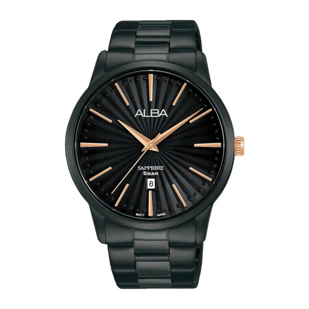 ALBA Quartz Black Dial Analog Stainless Steel Men's Watch AG8K89X5