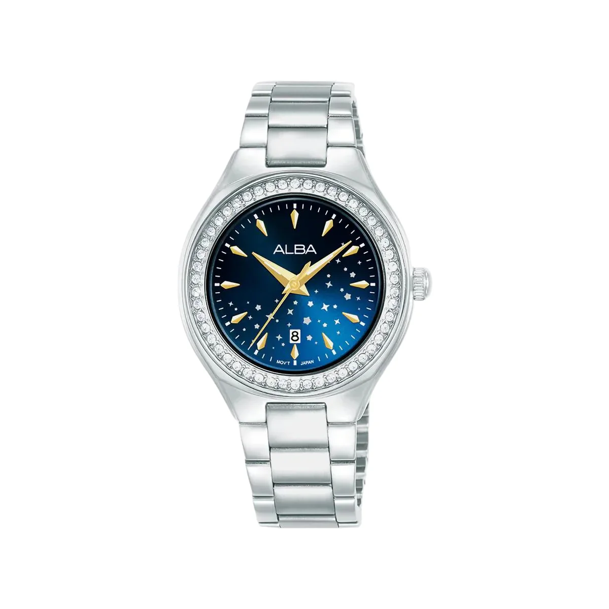 ALBA Quartz Blue Dial Analog Stainless Steel Women's Watch AH7EU1X1