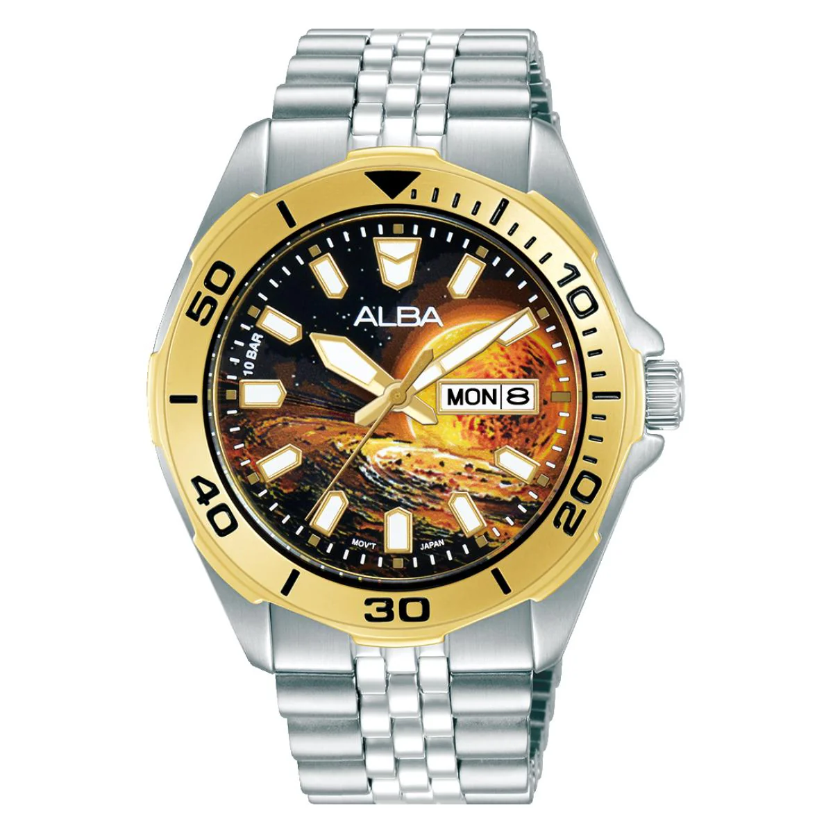 ALBA Quartz Galaxy Dial Analog Stainless Steel Men's Watch AV3590X2