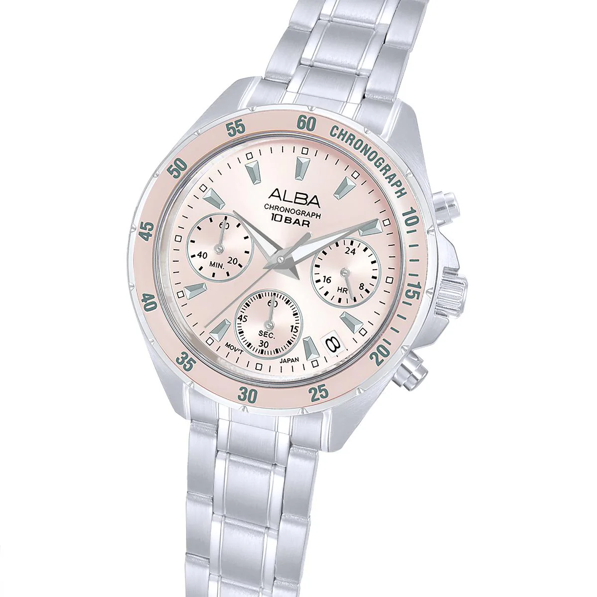 ALBA Quartz Pink Dial Analog Chronograph Women's Watch AT3K95X1 - Image 3