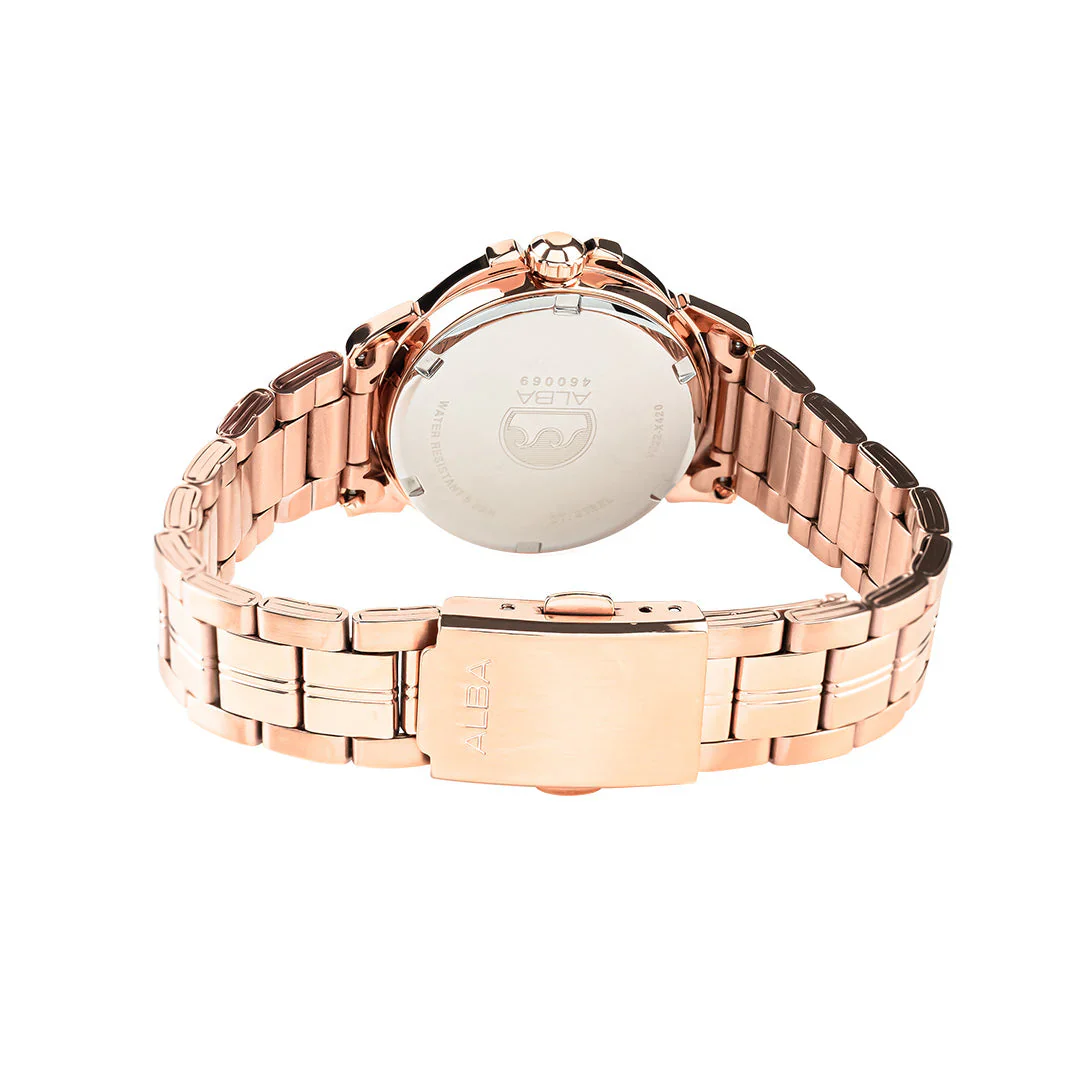 ALBA Rose Gold Ladies Watch with Mother of Pearl Dial and Crystals AH7CW8X1 - Image 4