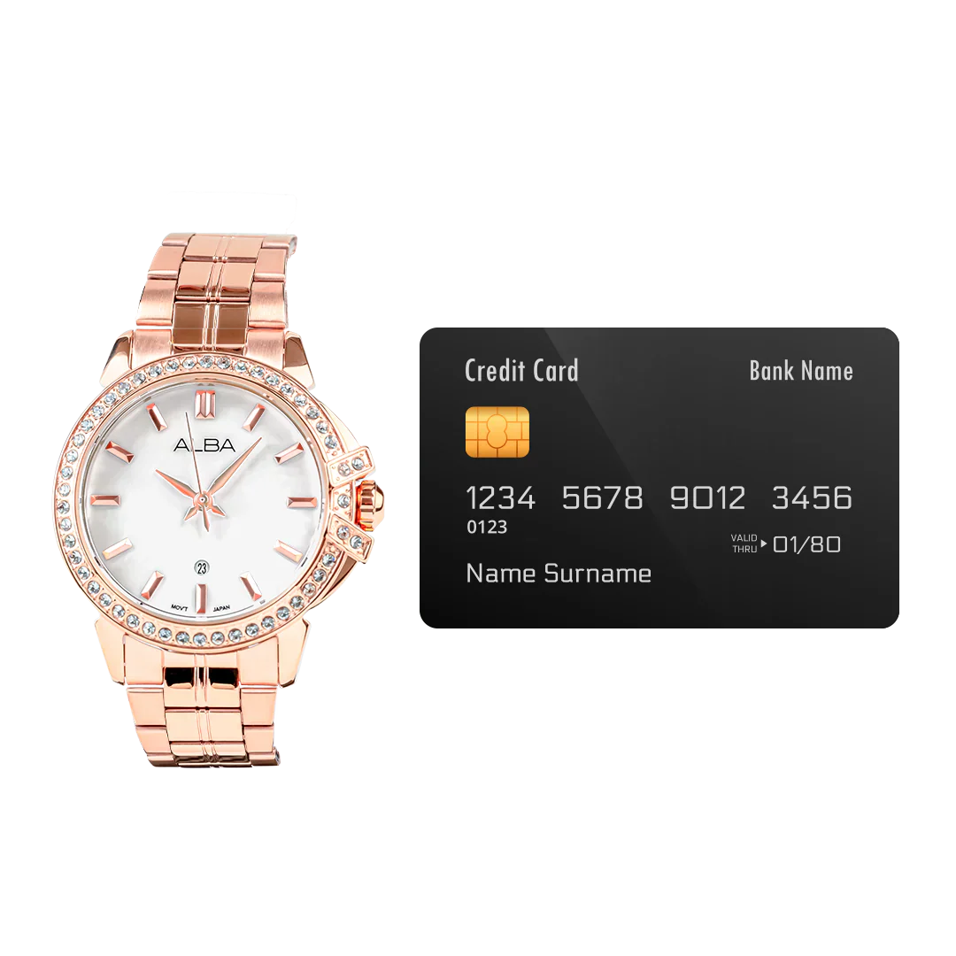 ALBA Rose Gold Ladies Watch with Mother of Pearl Dial and Crystals AH7CW8X1 - Image 5