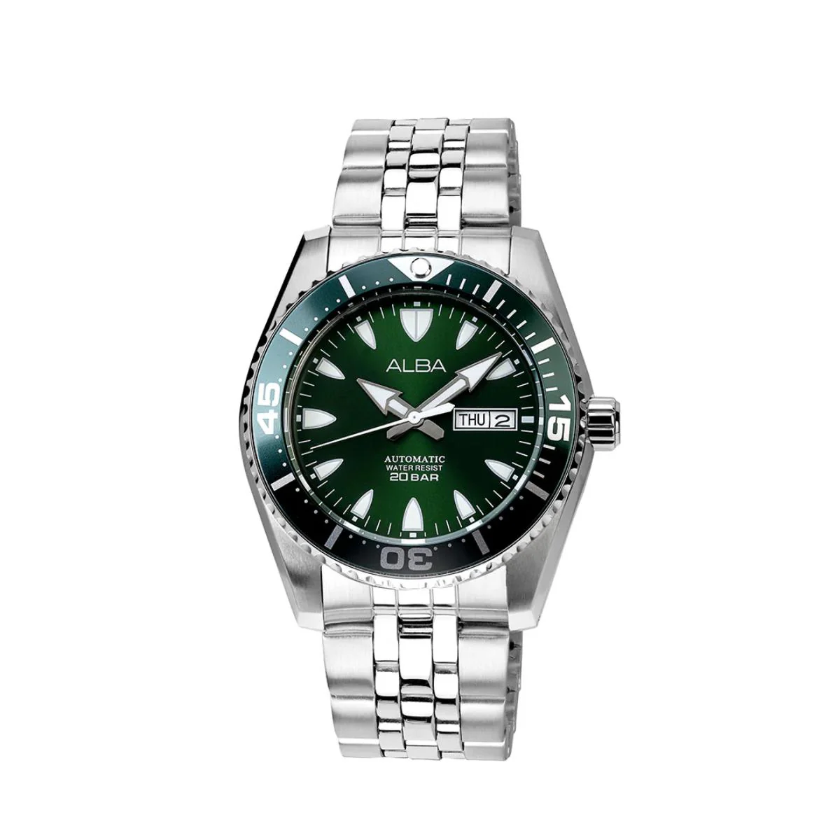 ALBA Sunburst Green Dial Analog Automatic Watch For Men AL4767X1