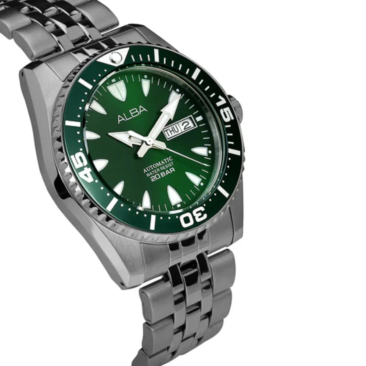 ALBA Sunburst Green Dial Analog Automatic Watch For Men AL4767X1 - Image 2
