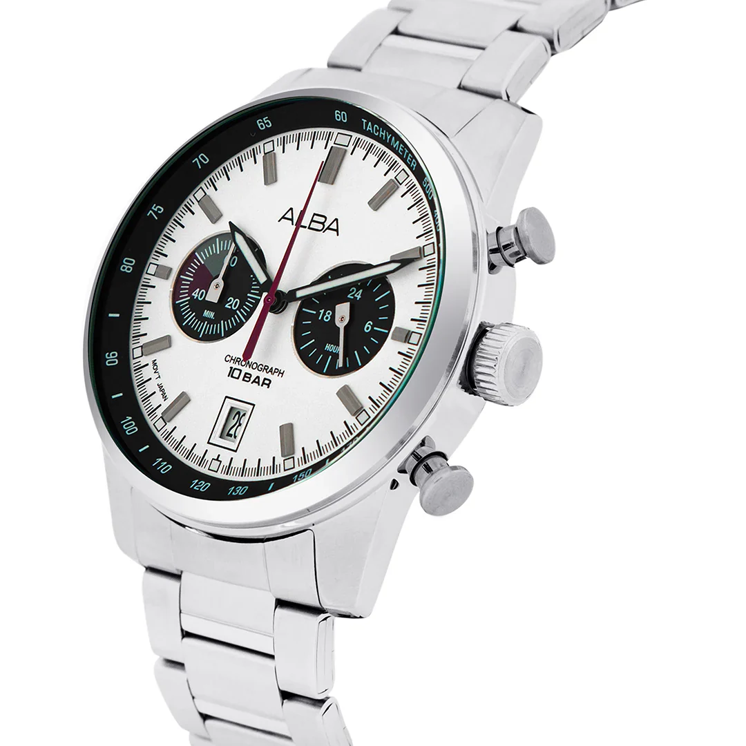 ALBA White + Black Panda Dial Chronograph Men's Watch - A4B009X1 - Image 2