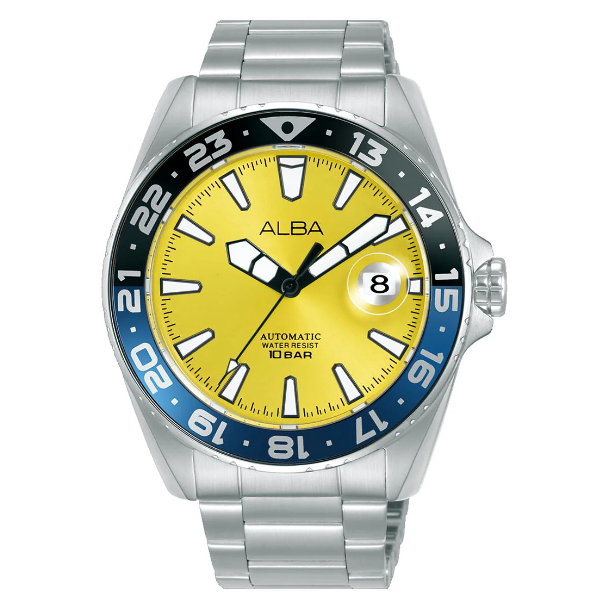 ALBA Yellow Dial Analog Automatic Stainless Steel Men's Watch AU4075X1