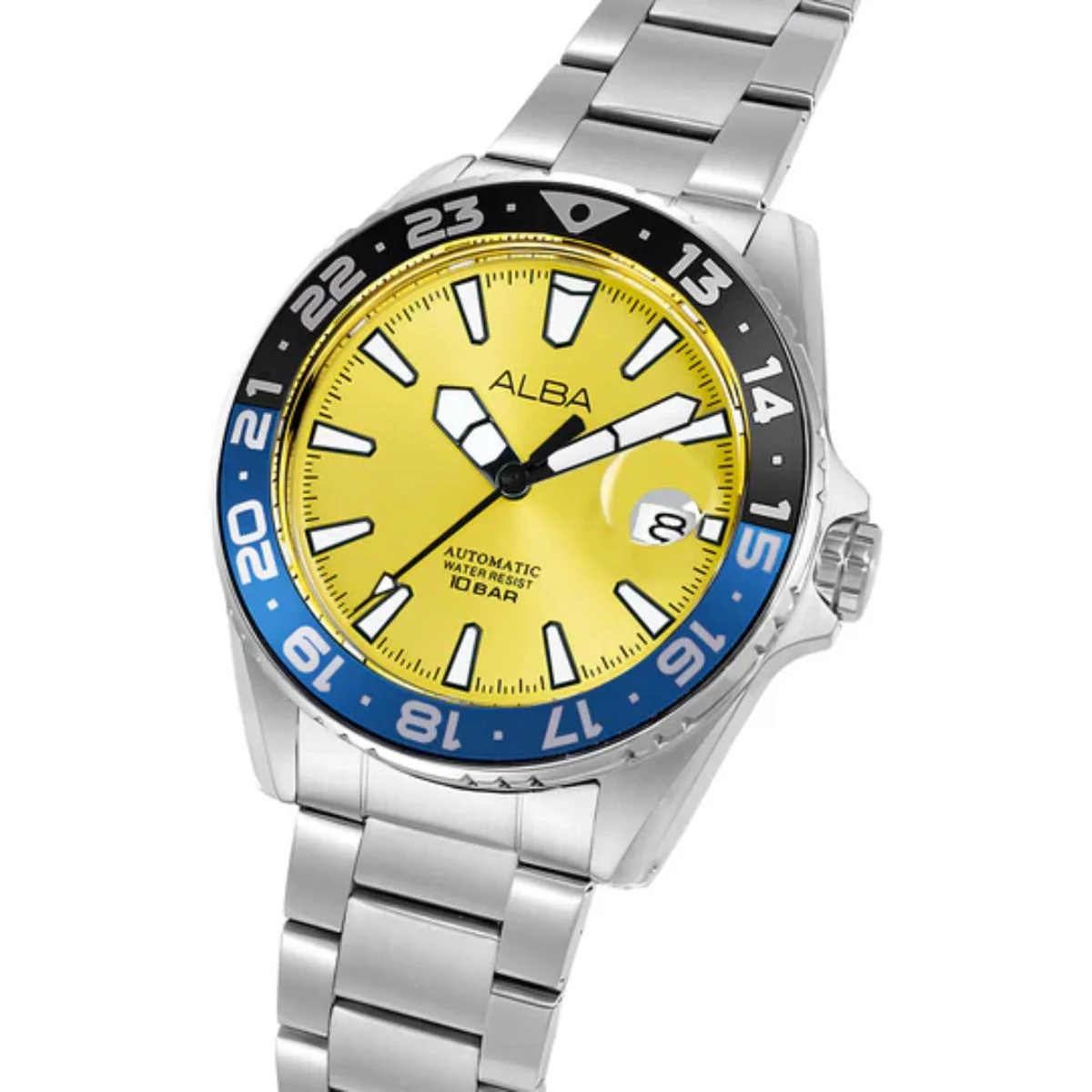 ALBA Yellow Dial Analog Automatic Stainless Steel Men's Watch AU4075X1 - Image 2
