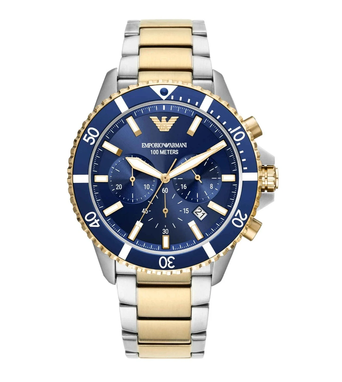 AR11362 EMPORIO ARMANI | Round Navy Blue Dial Chronograph Watch (Men) 