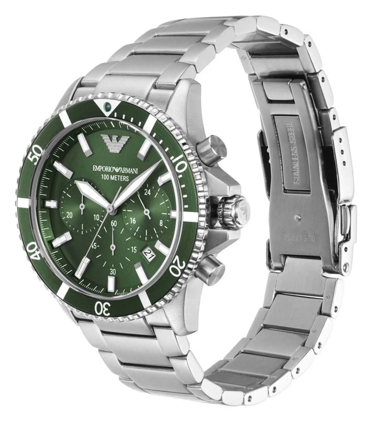 AR11500 Emporio Armani | Round Green Dial Multifunction Watch (Men) - Image 2