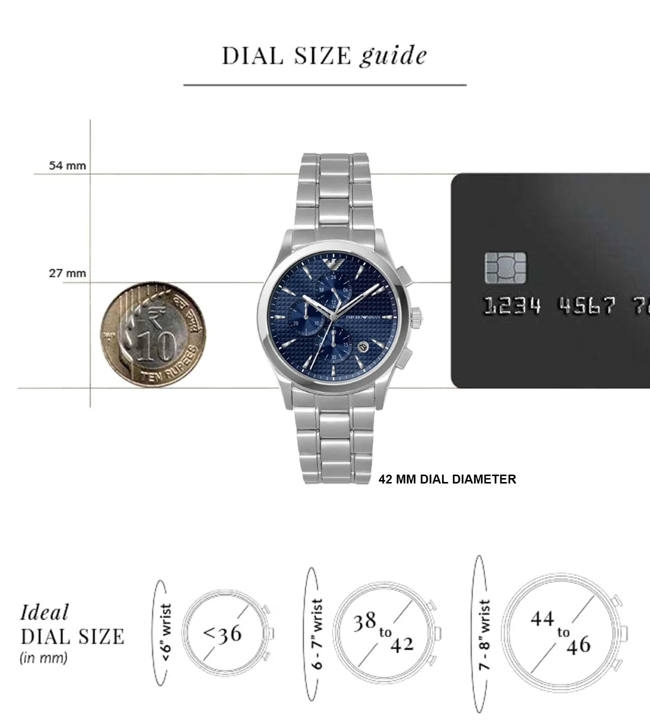 AR11528 EMPORIO ARMANI | Blue Dial Chronograph Watch for Men - Image 5