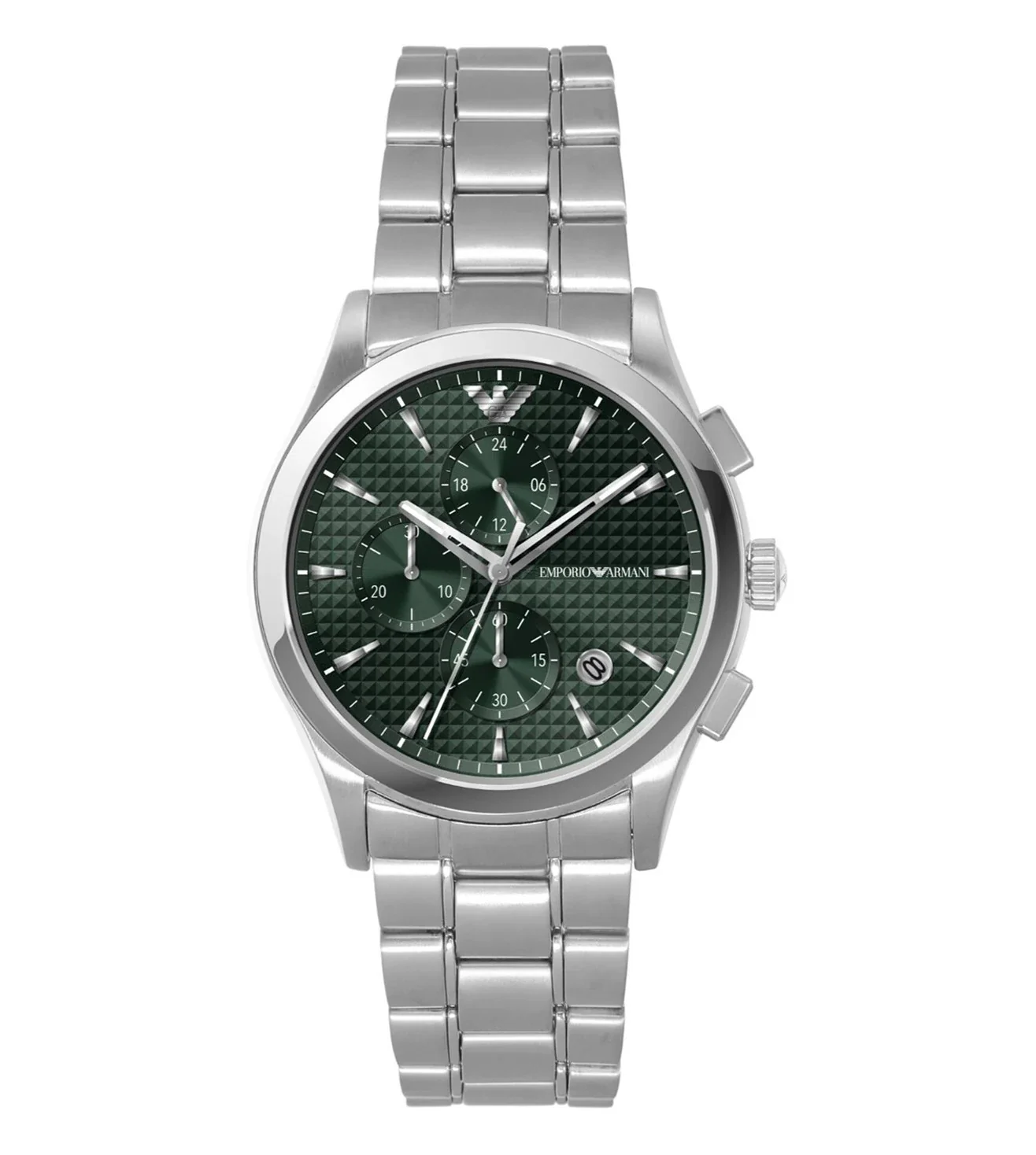 AR11529 EMPORIO ARMANI | Round Green Chronograph Watch (Men) ‌