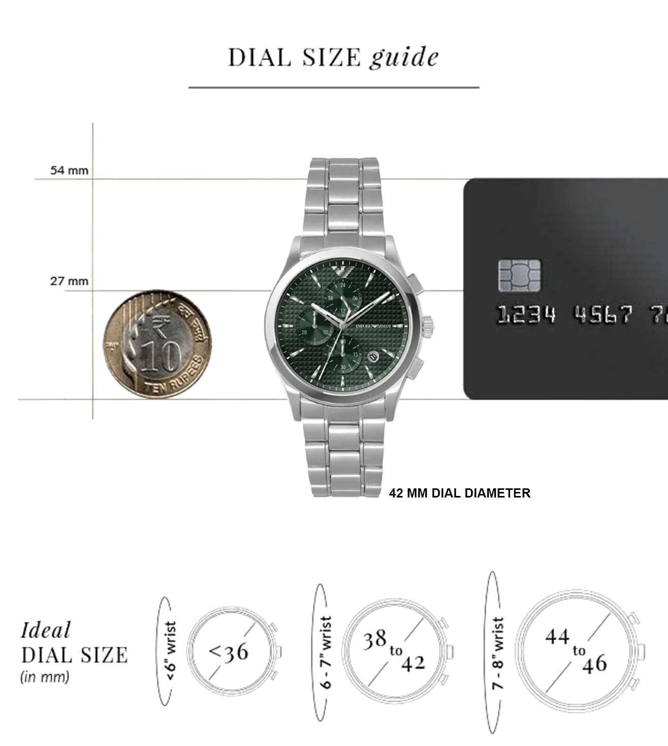 AR11529 EMPORIO ARMANI | Round Green Chronograph Watch (Men) ‌ - Image 5