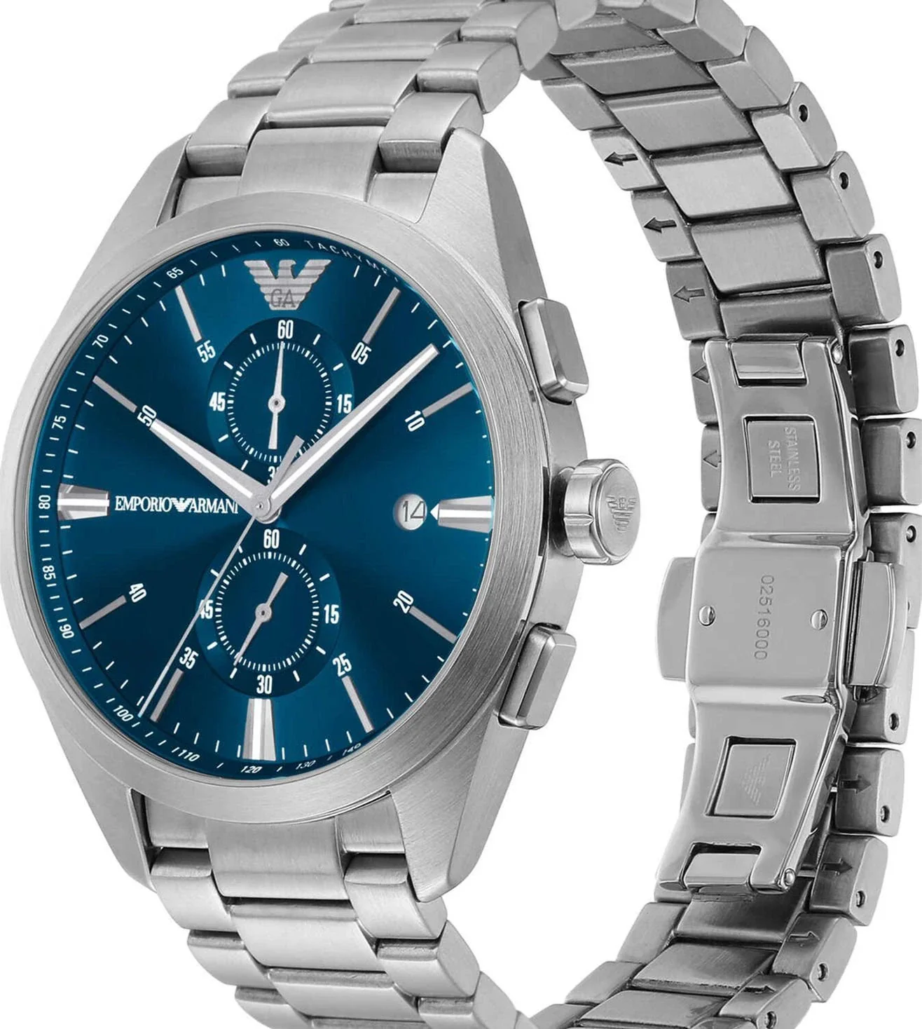 AR11541 Emporio Armani | Renato Blue Round Dial Chronograph Watch (Men) - Image 4