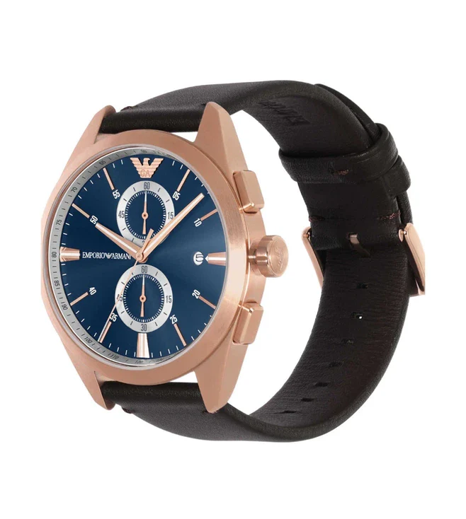 AR11554 Emporio Armani | Chronograph with Leather Strap Watch (Men) - Image 5