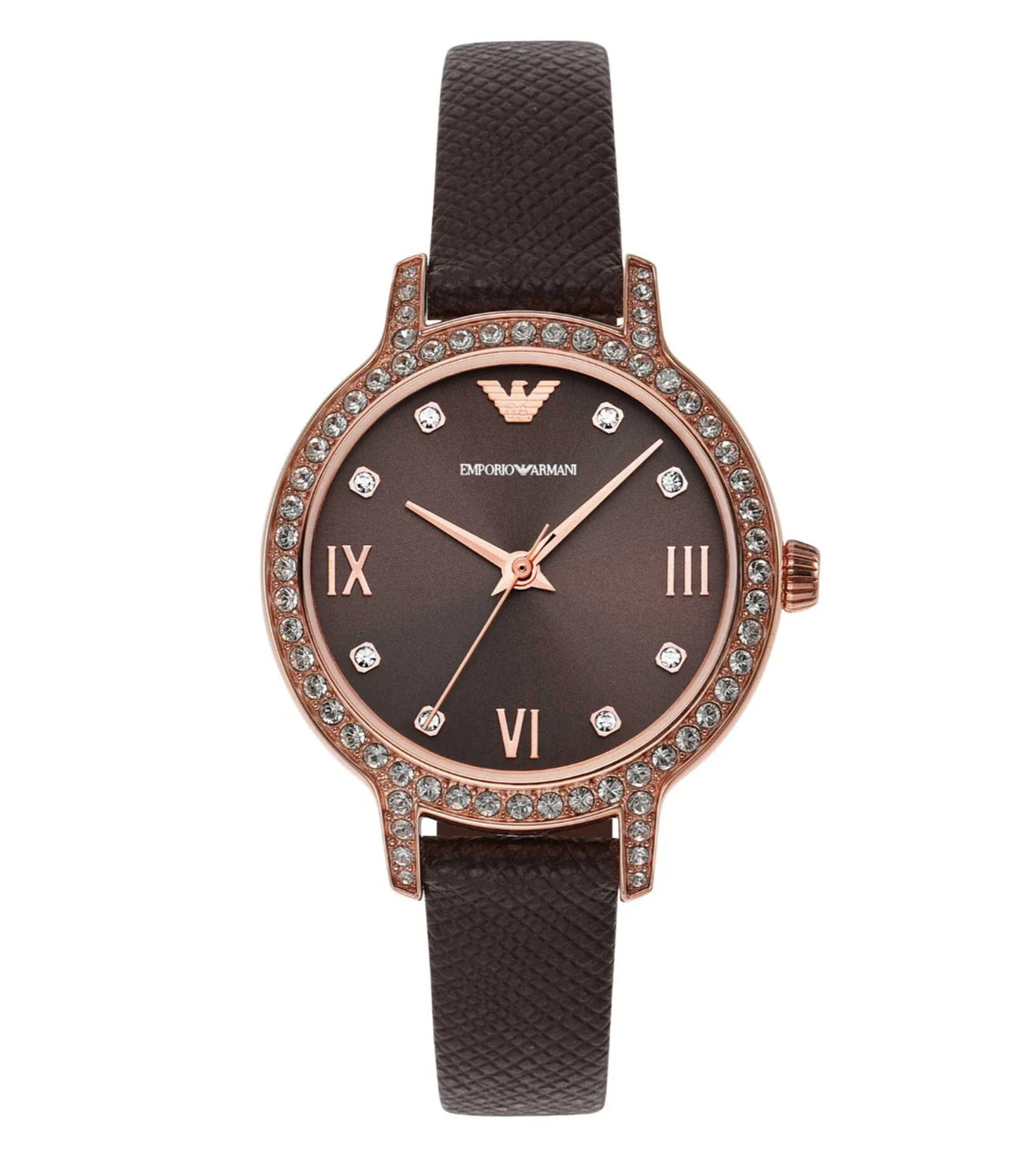 AR11555 Emporio Armani | Brown Dial With Leather Strap Analog Watch (Women)