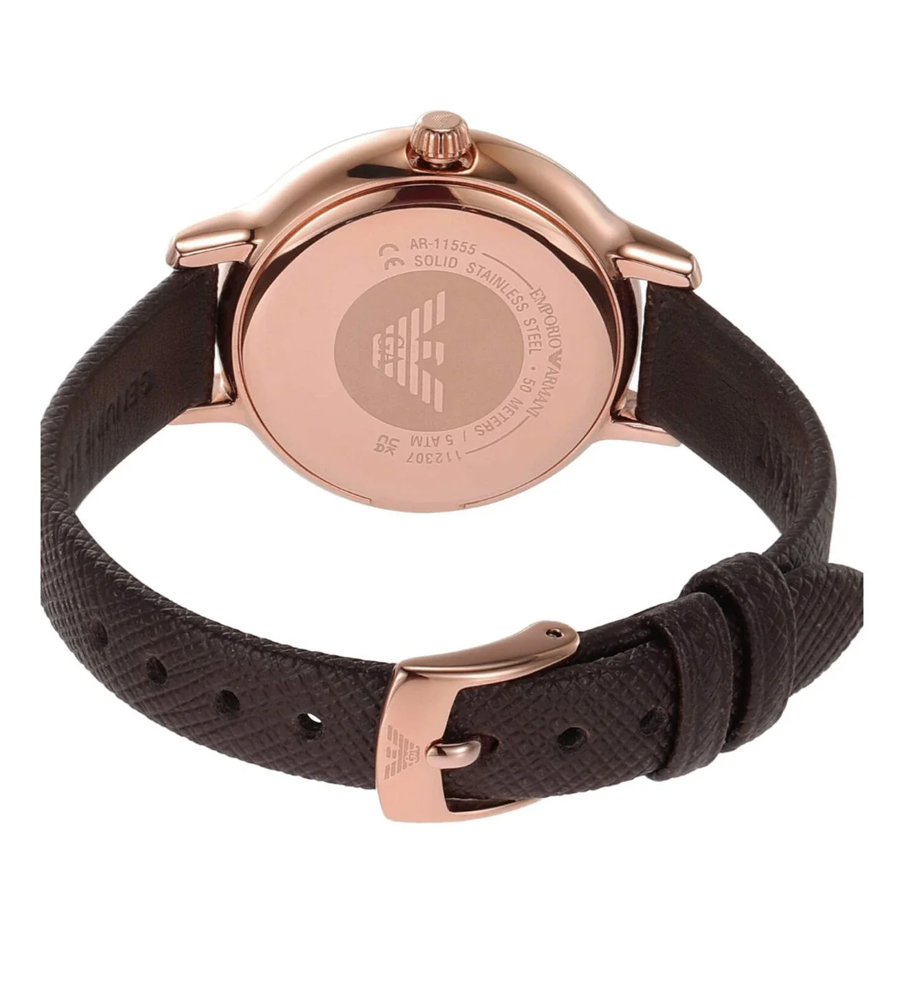 AR11555 Emporio Armani | Brown Dial With Leather Strap Analog Watch (Women) - Image 2