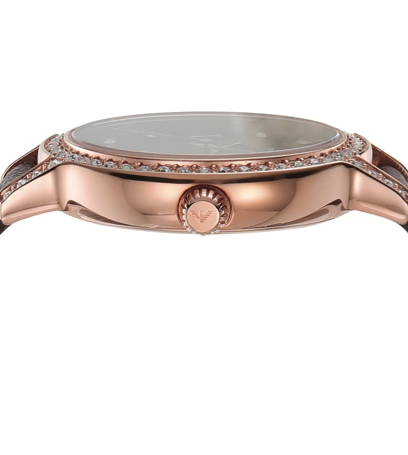 AR11555 Emporio Armani | Brown Dial With Leather Strap Analog Watch (Women) - Image 4