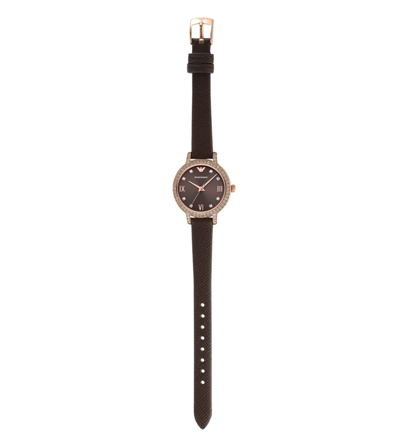 AR11555 Emporio Armani | Brown Dial With Leather Strap Analog Watch (Women) - Image 5