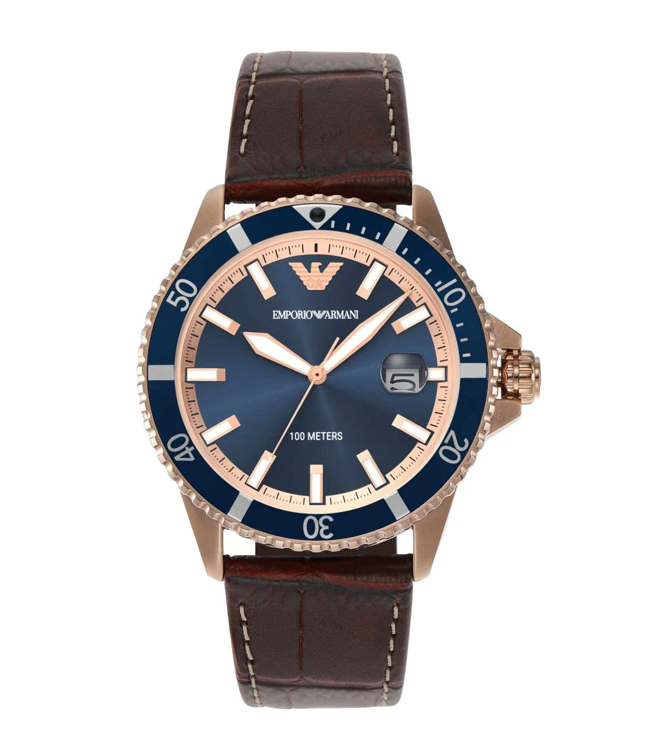 AR11556 Emporio Armani | Round Blue Dial 42mm Watch (Men)